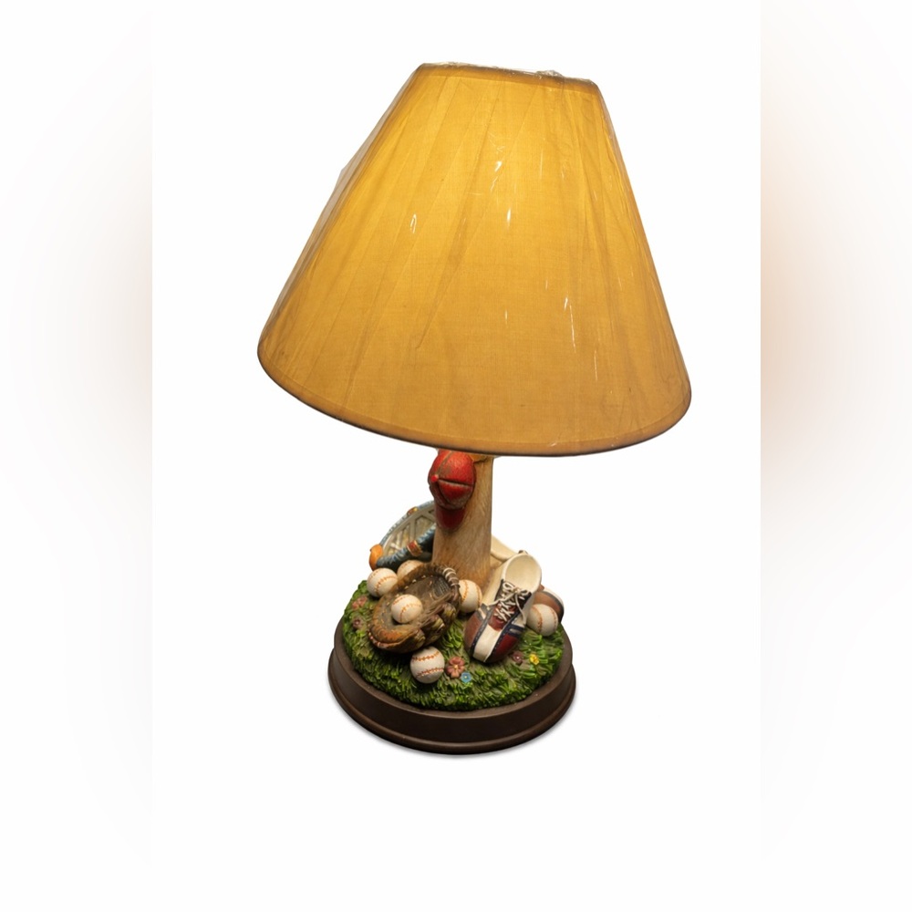 Sports-Themed Table Lamp Baseball Football Glove Accent Décor.
